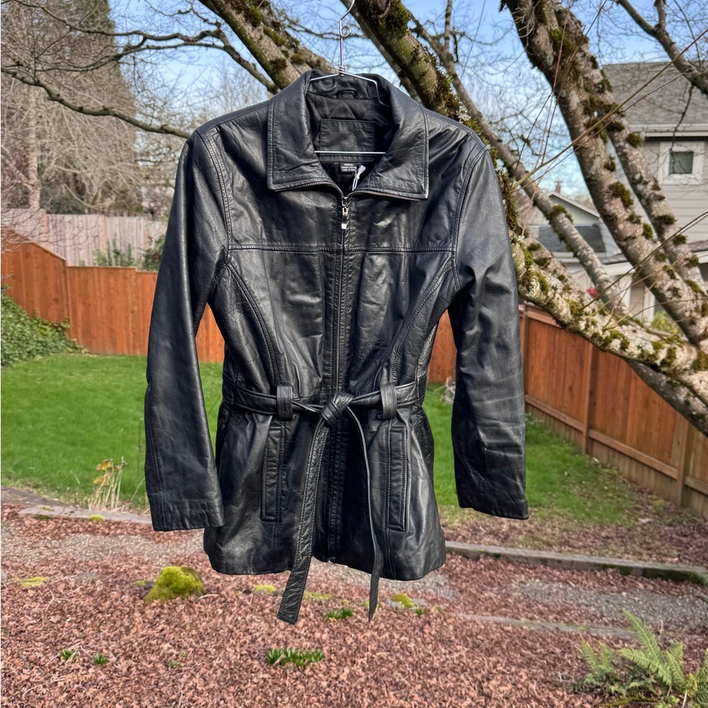 Vintage Belted Leather Jacket